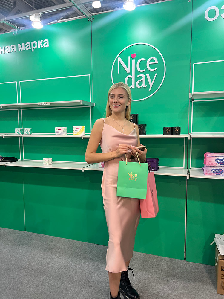 NiceDay на Выставке Inter CHARM 2023 в Москве Продукты гигиены прокладки для женщин без химикатов